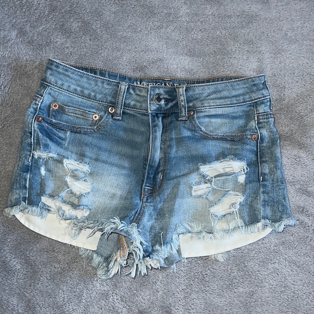 Womens American Eagle Distressed Denim Shorts